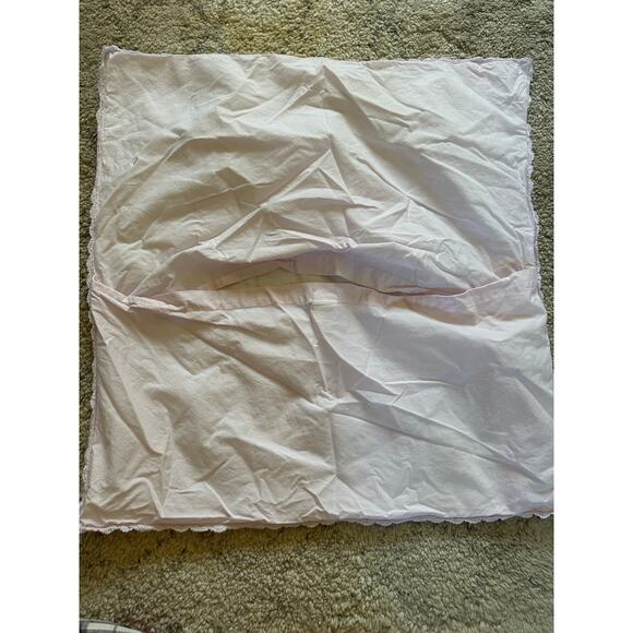 Simply Shabby Chic Pink Embroidered 24” Pillow Sham case Cotton euro Vintage - Picture 8 of 15